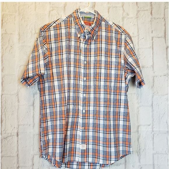 IZOD Saltwater Washed Classics Plaid Button-down Shirt Medium - Picture 1 of 6